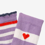 Girls' mauve and ecru 2-pack socks
