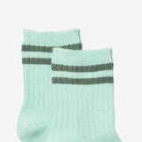 Boys' striped green socks