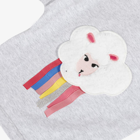 Baby girl marl grey T-shirt with sheep visual