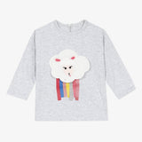Baby girl marl grey T-shirt with sheep visual