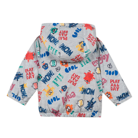 Baby boy printed hooded windbreaker