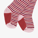 Newborn girl striped knitted tights