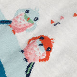 Newborn girl jacquard knit dress with birds