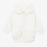 Baby girl faux fur knit coat with hood