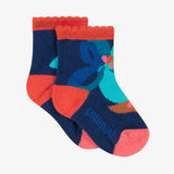 Baby girl blue socks with flowers
