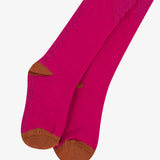 Girls' plain pink tights with glitter