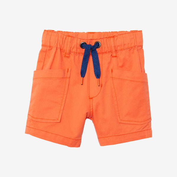 Baby boy orange pull-on Bermuda shorts