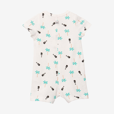 Newborn boy printed romper