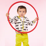 Baby boy reversible zipped sweatshirt with crocodile print